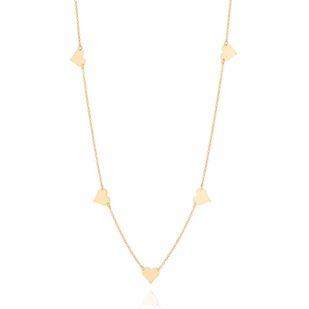 Gold plated necklace with hearts